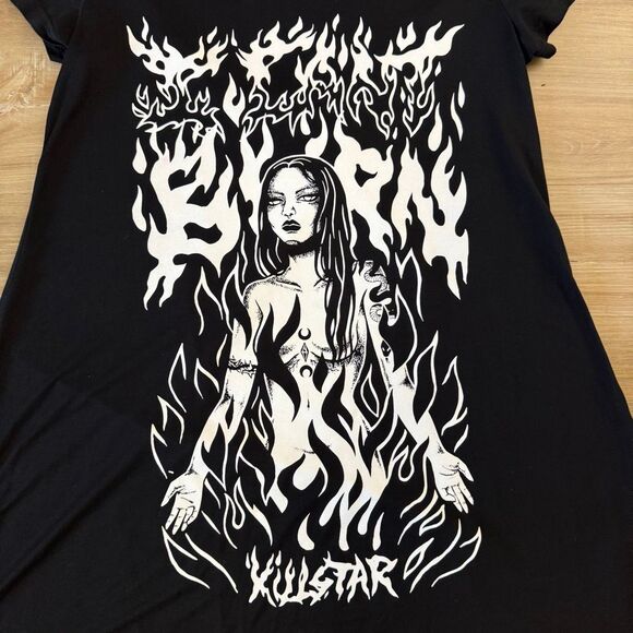 Killstar I Can’t Burn Witch Shirt Black Size Small Goth Alt Witchcore Darkwear - Picture 2 of 8